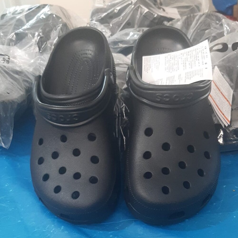 Crocs Classic Clog Unisex Slip Shoe - Ultra Light Water-Friendly Sandals - Black